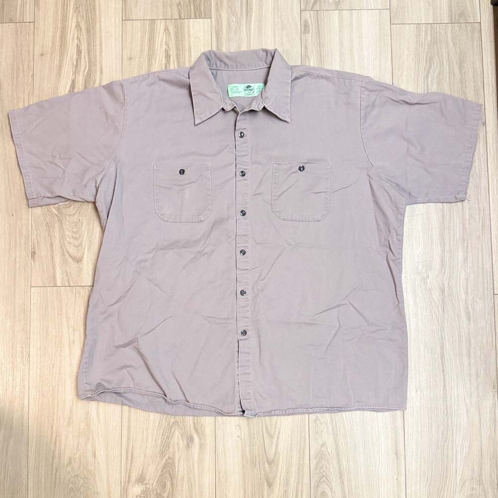 Red Kap Men's XXL Short Sleeve Button-Up Work Shirt with Pockets